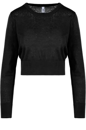 Bomboogie Femme, Pulls, Noir, Taille: 44 FR Long-sleeve linen and cotton sweater