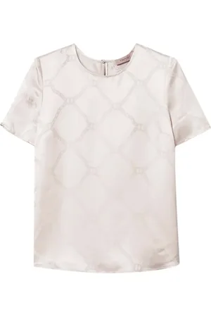 Twin-Set Femme, Blouses et Chemises, Blanc, Taille: 42 FR T-shirt ovale blanc jacquard