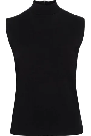 Plan C Femme, Tops, Noir, Taille: 38 FR Mock Neck Tank Top