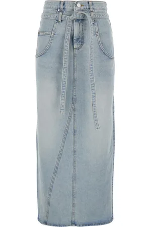 Low Classic Femme, Jupes, Bleu, Taille: 40 FR Jupe en Denim Taille Haute