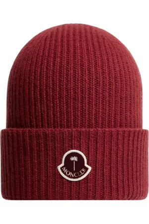 Moncler Femme, Accessoires, Rouge, Taille: ONE Size Bonnet en maille de laine avec écusson logo