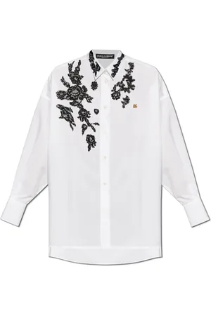 Dolce & Gabbana Femme, Blouses et Chemises, Blanc, Taille: 36 FR Chemise à motif floral