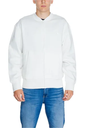 Calvin Klein Homme, Vestes, Blanc, Taille: L Sweat Monologo Applique