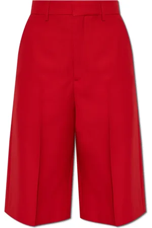 Ami Femme, Shorts, Rouge, Taille: 42 FR Shorts plissés en laine