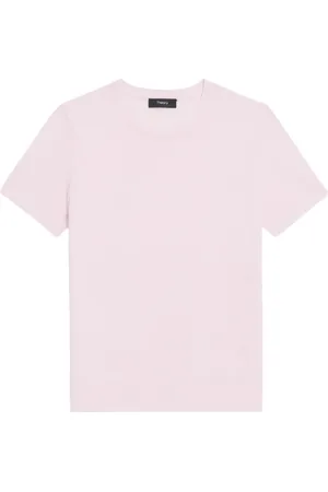 THEORY Femme, Tops, Rose, Taille: 44 FR T-shirt en laine mérinos Rose Style Classique