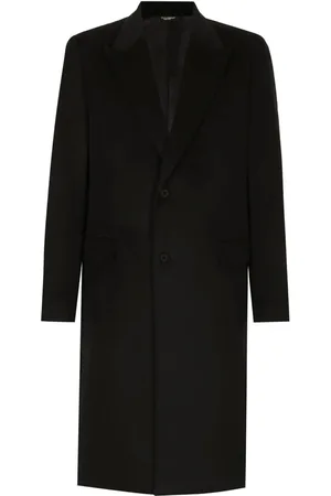 Dolce & Gabbana Homme, Manteaux, Bleu, Taille: XL Manteau Noir Élégant pour Homme