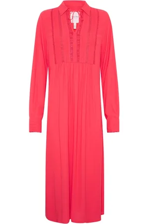 Part Two Femme, Robes, Rouge, Taille: 42 FR Robe Élégante avec Détails Brodés