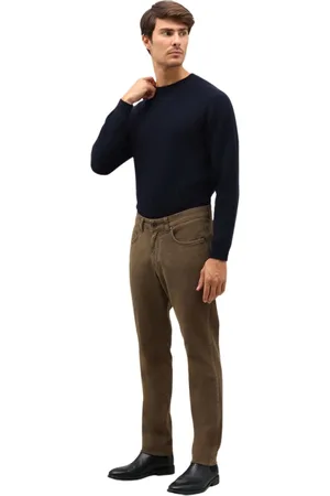 Boglioli Homme, Pantalons, Brun, Taille: W38 Pantalon en Velours Côtelé Teint en Pièce à 5 Poches