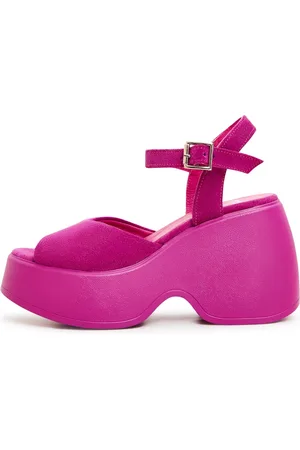 CESARE GASPARI Femme, Chaussures, Rose, Taille: 37 EU Sandales à Plateforme Classiques - Fuchsia