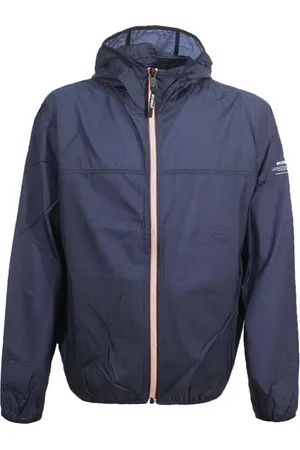 ECOALF Homme, Vestes, Bleu, Taille: 2XL Manteau Bleu à Capuche à Fermeture Éclair