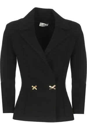 Elisabetta Franchi Femme, Vestes, Noir, Taille: 36 FR Blazer en viscose noir pour femme