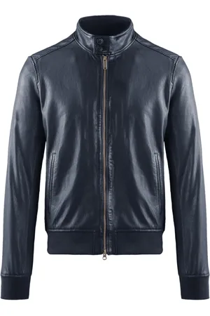 Bomboogie Homme, Vestes, Bleu, Taille: M Friz Leather Bomber Jacket