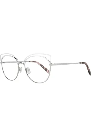 Emilio Pucci Femme, Accessoires, Gris, Taille: ONE Size Montures Optiques Grises en Métal et Plastique pour Femmes