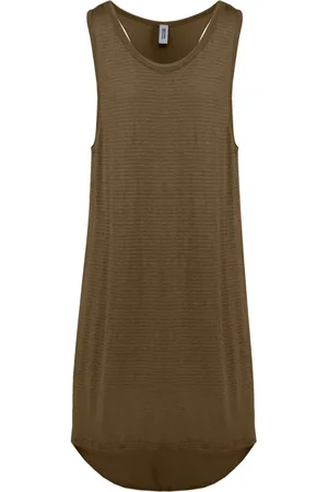 Bomboogie Femme, Robes, Brun, Taille: 36 FR Robe Maxi Gilet Rayée Double