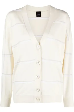 LORENA ANTONIAZZI Femme, Pulls, Blanc, Taille: 34 FR Gilet Tricot Blanc Style Décontracté