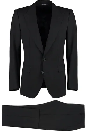 Dolce & Gabbana Homme, Costumes, Noir, Taille: S Costume Sicilia en Laine avec Col Revers
