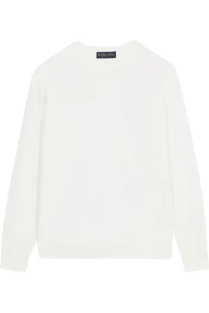 Brooks Brothers Homme, Sweatshirts et sweats à capuche, Blanc, Taille: L Pull en coton blanc