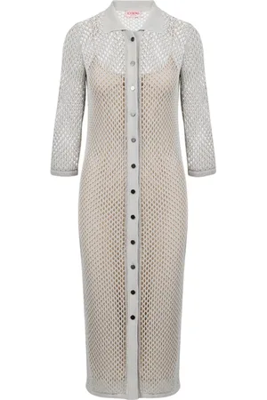Iceberg Femme, Robes, Gris, Taille: 38 FR Robe Polo à Col Roulé en Tricot Gris Clair