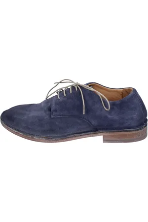 Moma Femme, Chaussures, Bleu, Taille: 37 EU Élégantes ballerines lacées en daim