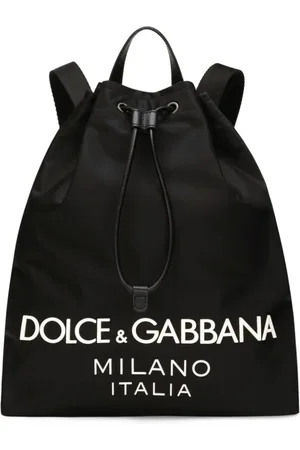Dolce & Gabbana Homme, Sacs, Noir, Taille: ONE Size Sac à dos à cordon de serrage imprimé