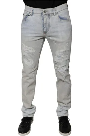 Dolce & Gabbana Homme, Jeans, Bleu, Taille: M Jean Skinny Déchiré Bleu Clair