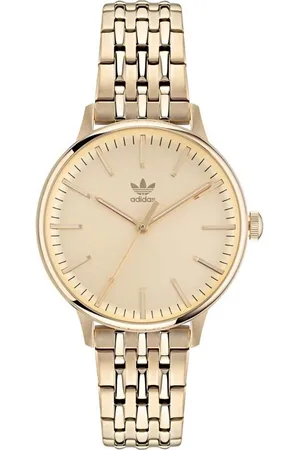 adidas Femme, Accessoires, Jaune, Taille: ONE Size Montre Dorée en Acier Inoxydable