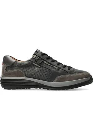 Mephisto Homme, Chaussures, Gris, Taille: 44 EU Baskets grise à lacets pour homme