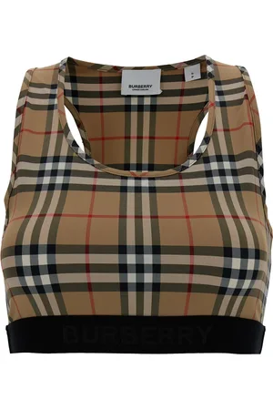 Burberry Femme, Tops, Multicolore, Taille: 36 FR Vintage Check Sports Bra Crop Top