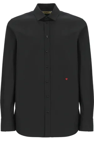 Moschino Homme, Chemises, Noir, Taille: 2XL Chemise Noire en Coton avec Col