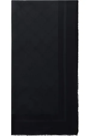 Elisabetta Franchi Femme, Accessoires, Noir, Taille: ONE Size Écharpe Noire Jacquard Diamant