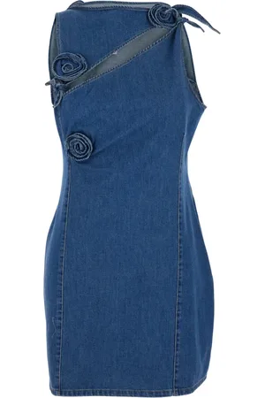 COPERNI Femme, Robes, Bleu, Taille: 38 FR Robe Mini Asymétrique à Fleurs