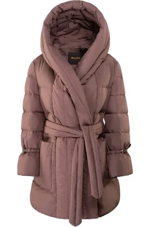MOORER Femme, Manteaux, Brun, Taille: 40 FR Doudoune moderne avec design matelassé boudin