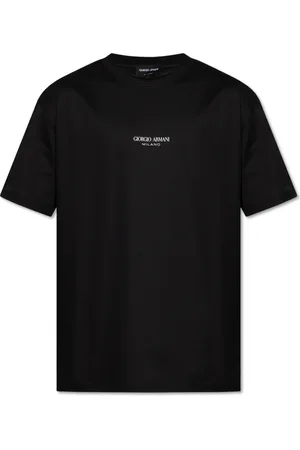 Giorgio Armani Homme, Tops, Noir, Taille: M T-shirt avec logo imprimé