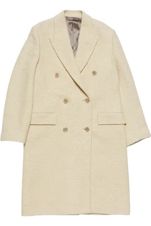Acne Studios Femme, Manteaux, Blanc, Taille: 38 FR Manteau Croisé en Laine Blanche