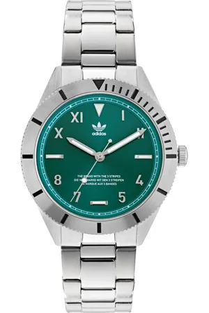 adidas Homme, Accessoires, Gris, Taille: ONE Size Montre Analogique Quartz Grise en Acier Inoxydable