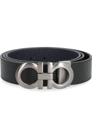 Salvatore Ferragamo Homme, Accessoires, Noir, Taille: 110 CM Ceinture Réversible en Cuir avec Boucle Gancini