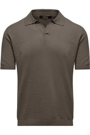 Bomboogie Homme, Pulls, Gris, Taille: M Linen and cotton sweater with collar