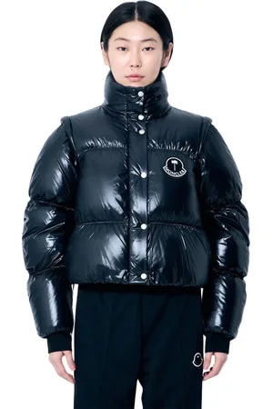 Moncler Femme, Vestes, Noir, Taille: 40 FR Doudoune Courte avec Écusson Logo