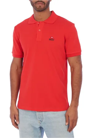 Diesel Homme, Tops, Rouge, Taille: XL Polo Classique à Manches Courtes