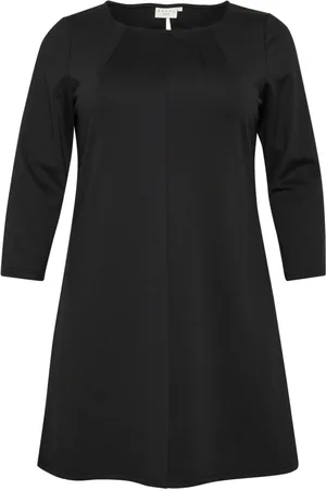 Kaffe Femme, Robes, Noir, Taille: 40 FR Robe Noire Profonde avec Manches Courtes