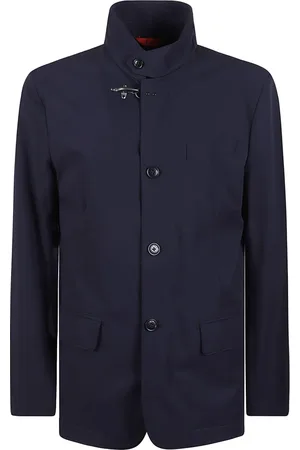 FAY Homme, Vestes, Bleu, Taille: L Veste Technique en Tissu Bleu avec Col Montant