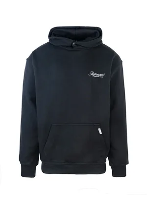 Represent Homme, Sweatshirts et sweats à capuche, Noir, Taille: S Sweat à Capuche Noir Oversize avec Boutons Imprimés