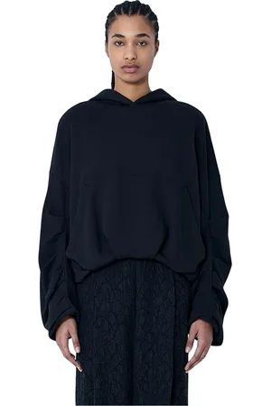 DRIES VAN NOTEN Femme, Sweatshirts et sweats à capuche, Noir, Taille: 38 FR Sweat à Capuche en Coton avec Poche Kangourou