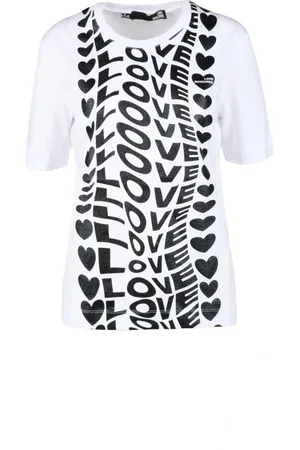 Moschino Femme, Tops, Blanc, Taille: 40 FR T-shirt en coton avec design unique