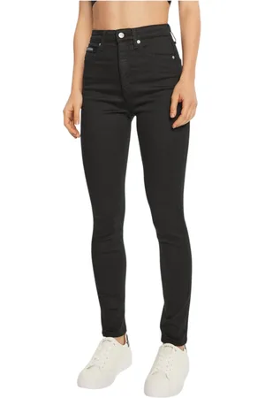 Calvin Klein Femme, Jeans, Noir, Taille: W25 L30 Jeans skinny taille haute pour femmes