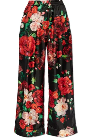Dolce & Gabbana Femme, Pantalons, Rouge, Taille: 38 FR Pantalon en soie