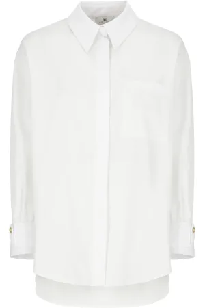 Elisabetta Franchi Femme, Blouses et Chemises, Blanc, Taille: 42 FR Chemise Blanche en Viscose avec Col