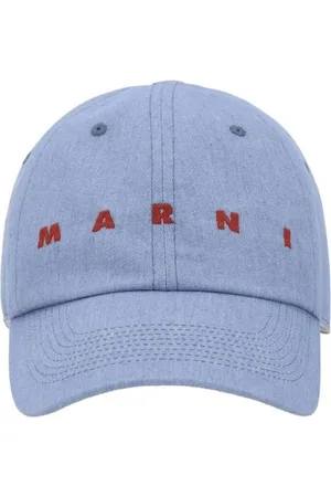 Marni Homme, Accessoires, Bleu, Taille: L Casquette de baseball en coton avec monogramme emblématique