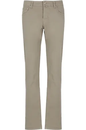 Jacob Cohen Homme, Pantalons, Gris, Taille: W33 Pantalon en Coton Gris avec Patch Logo