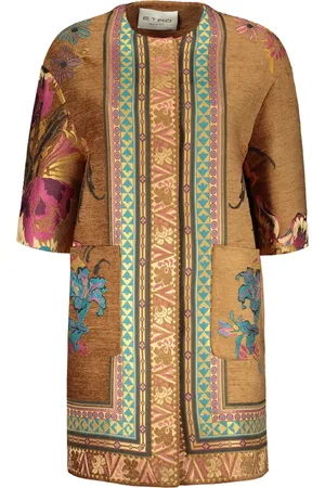 Etro Femme, Manteaux, , Taille: 42 FR Manteau Jacquard Floral avec Inserts Contrastants